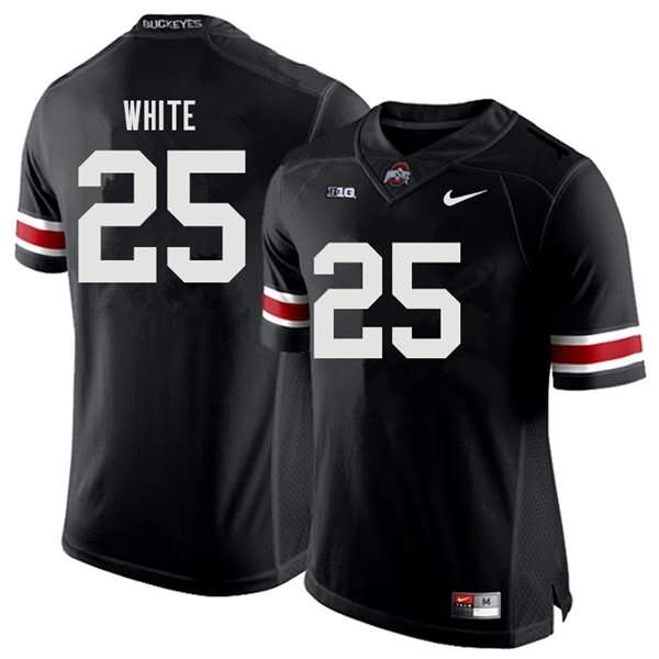 Mens #25 Brendon White Ohio State Buckeyes Stitched Nike Black White College Football Game Jersey S-3XL