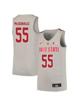 Men's #55 Trey McDonald Ohio State Buckeyes Elite Nike Gray Stitched College Basketball Jersey