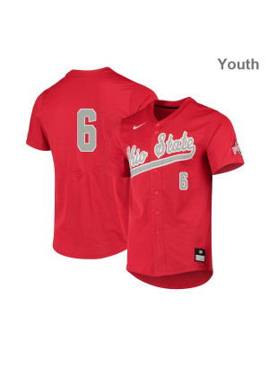 Youth #6 Bayden Root Ohio State Buckeyes Nike Scarlet Stitched College Baseball Jersey