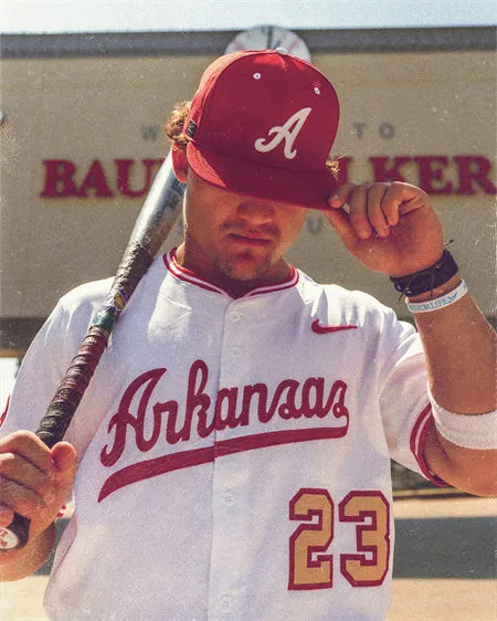 Arkansas Razorbacks Custom 2026 White Gold Baseball Throwback Jersey Arkansas Razorbacks Custom 2026 White Gold Baseball Throwback Jersey