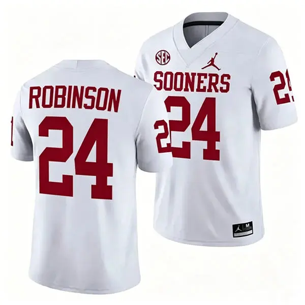 Oklahoma Sooners #24 Xavier Robinson 2026 SEC College Football Game Jersey White