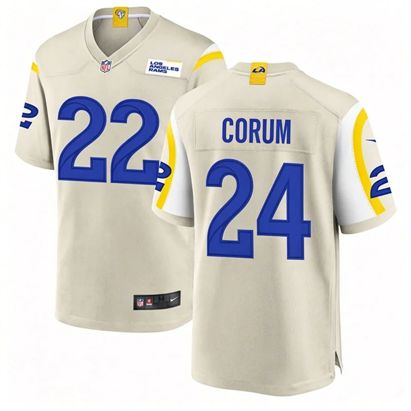 Mens Los Angeles Rams #24 Blake Corum  Nike Bone Vapor Untouchable Limited Jersey