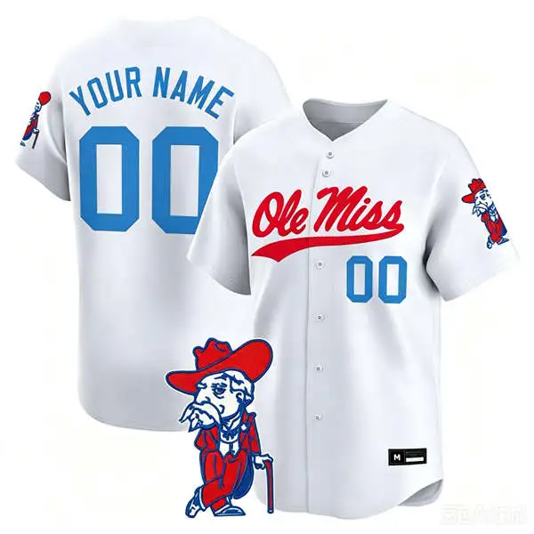 Ole Miss Rebels Custom White Special Edition Baseball Limited Jersey