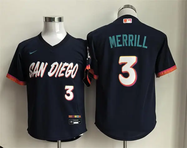 Youth San Diego Padres #3 Jackson Merrill Nike 2026 Obsidian City Connect Limited Jersey