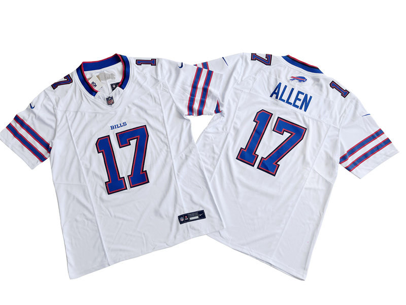 Men's Buffalo Bills #17 Josh Allen Nike White Vapor F.U.S.E. Limited Jersey