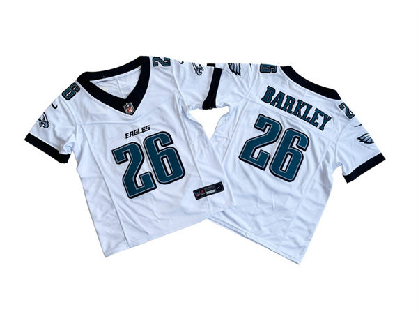 Youth Philadelphia Eagles #26 Saquon Barkley Nike White Limited Jersey