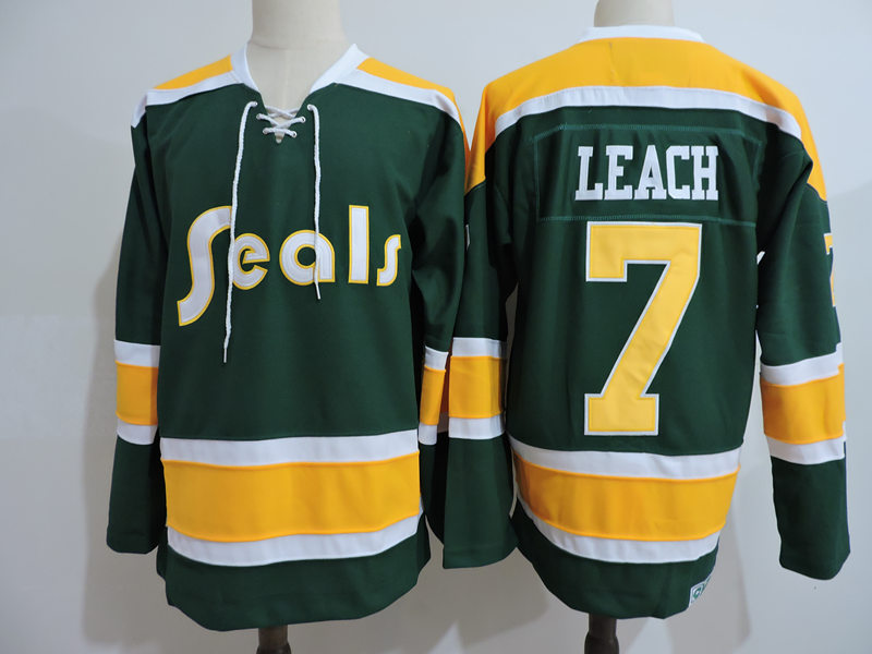 Men's California Golden Seals #7 REGGIE LEACH 1972 CCM Vintage Throwback NHL Jersey