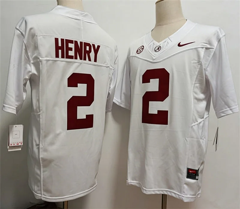 Men's Alabama Crimson Tide #2 Derrick Henry Nike White Football Jersey