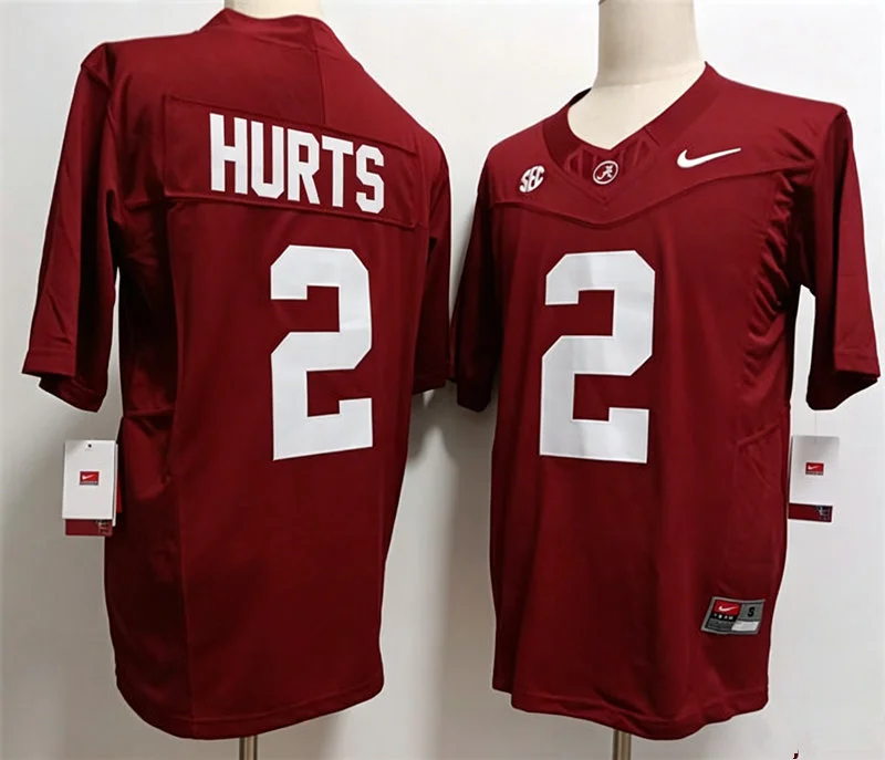 Men's Alabama Crimson Tide #2 Jalen Hurts Nike Red Football Jersey