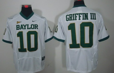 Men's Baylor Bears #10 Robert Griffin III 2011 White Football Jersey