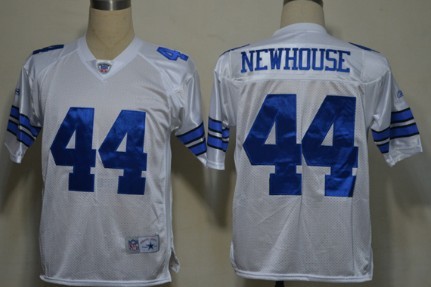 Men's Dallas Cowboys #44 Robert Newhouse White Throwback Jersey