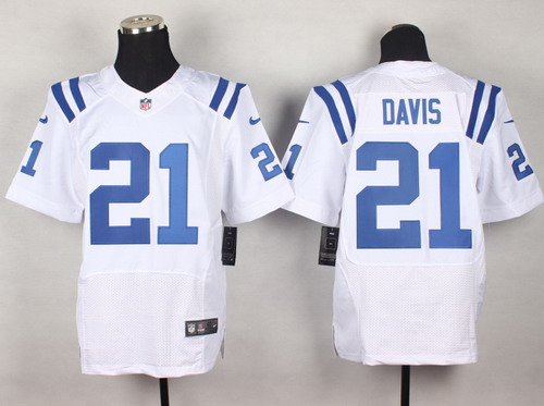Men's Indianapolis Colts #21 Vontae Davis White Nik Elite Jersey