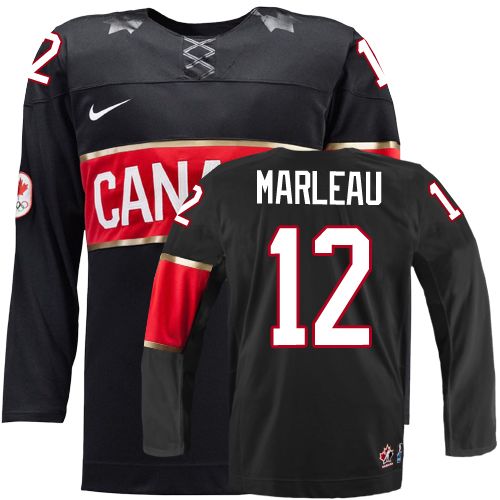 Men's Canada 2014 Olympics Hockey Jersey #12 Patrick Marleau Black