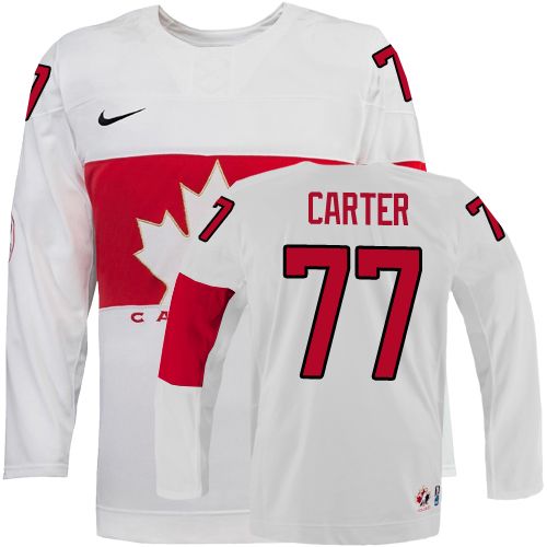 Men's Canada 2014 Olympics Hockey Jersey #77 Jeff Carter White