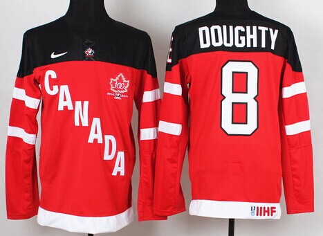 Men's Team Canada 1914-2014 #8 Drew Doughty Red 100TH Jersey