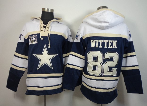 NFLPLAYERS Dallas Cowboys #82 Jason Witten Blue Hoody