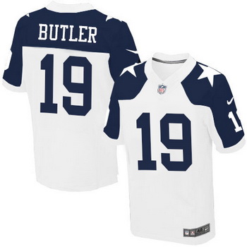 Men's Dallas Cowboys #19 Brice Butler White Thanksgiving Alternate NFL Nike Elite Jersey