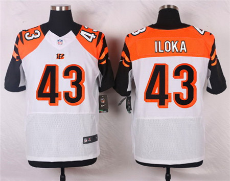 Men's Cincinnati Bengals #43 Leon Hall White Road Elite Jersey