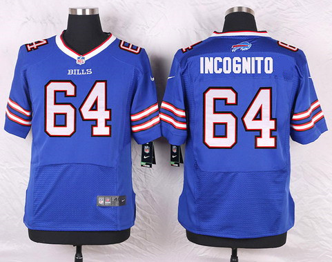 Men's Buffalo Bills #64 Richie Incognito Royal Blue Team Color NFL Nike Elite Jersey