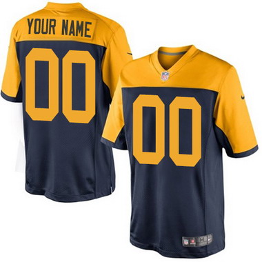 Green Bay Packers Custom Nike Navy Gold Retro Limited Jersey