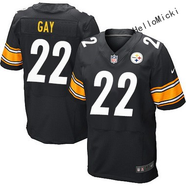 men's pittsburgh steelers #22 william gay black team color nfl nike elite jersey
