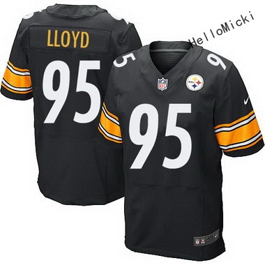 Men's Pittsburgh Steelers Retired Players #95 greg lloyd Black Elite Jersey