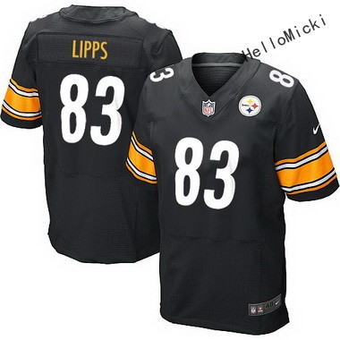 Men's Pittsburgh Steelers Retired Players #83 louis lipps Black elite jersey