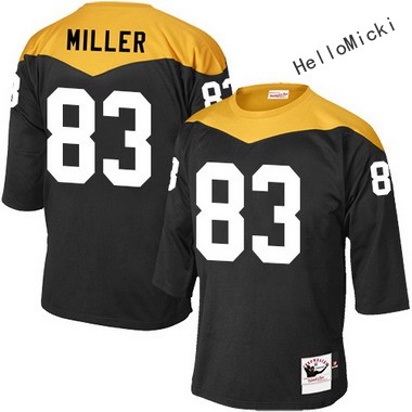Men's pittsburgh steelers #83 Heath Miller Black Throwback VINTAGE 1967 Football jersey