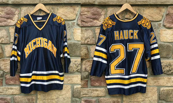 Men's University of Michigan Wolverines 90’s Navy NCAA Hockey Jersey