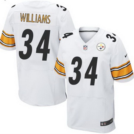 Men's Pittsburgh Steelers #34 DeAngelo Williams White Road Nike Elite Jersey