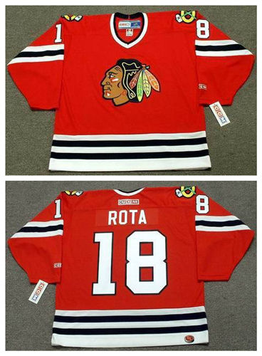 Men's Chicago Blackhawks #18 DARCY ROTA 1975 CCM Vintage Throwback RED Jersey