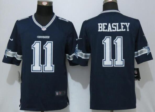 Men's Dallas Cowboys #11 Cole Beasley Navy Blue Team Color NFL Nike Limited Jersey