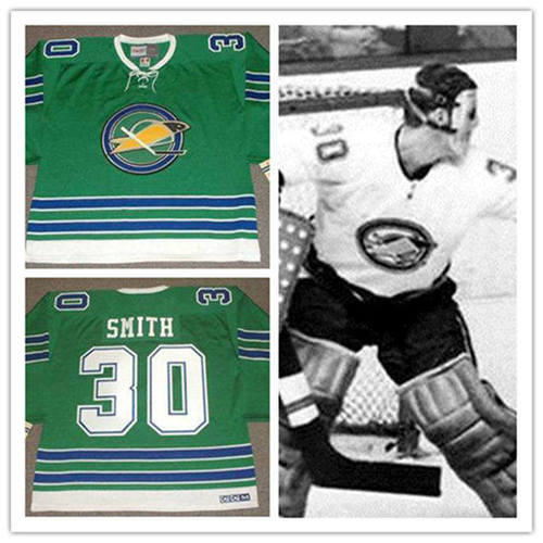 Men's Oakland Seals #30 GARY SMITH 1967 CCM Vintage Throwback Home Green Jersey