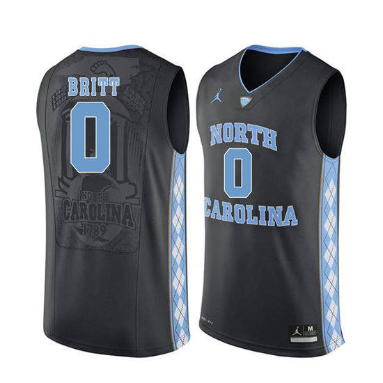 Men's North Carolina Tar Heels Nate Britt 0 Black Soul Swingman Basketball Jersey