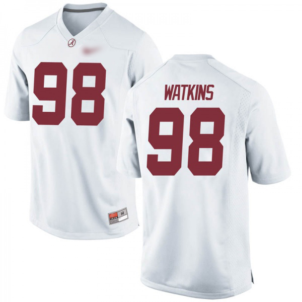 Quindarius Watkins Alabama Crimson Tide Men's Jersey - #98 NCAA White Game