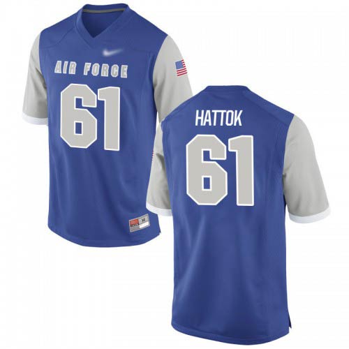 Scott Hattok Air Force Falcons Mens Jersey - #61 NCAA Royal Game