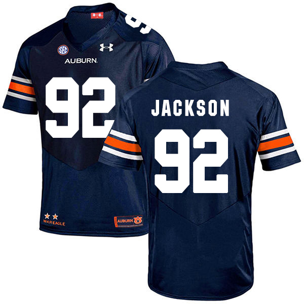Alec Jackson Auburn Tigers Men's Jersey - #92 NCAA Navy Blue Stitched Authentic