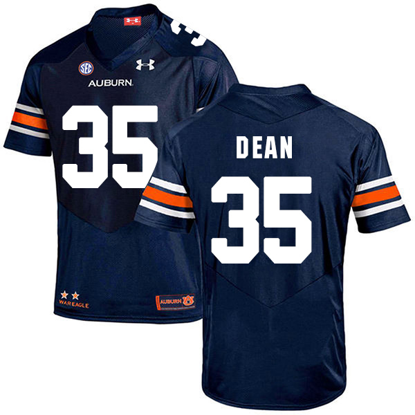 Tanner Dean Auburn Tigers Men's Jersey - #35 NCAA Navy Blue Stitched Authentic