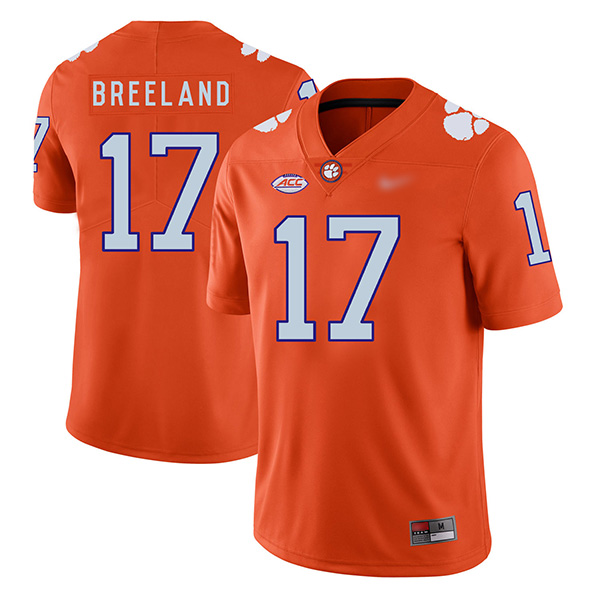 Mens Clemson Tigers #17 Bashaud Breeland Nike Orange College Football Game Jersey