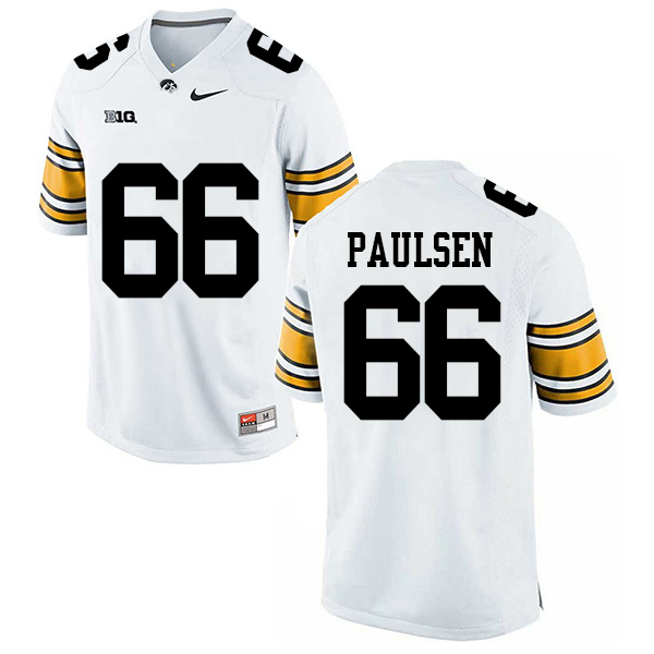 Levi Paulsen Iowa Hawkeyes Men's Jersey - #66 NCAA White Stitched Nike Authentic