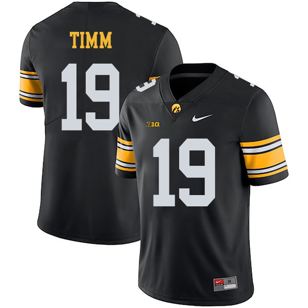 Mike Timm Iowa Hawkeyes Men's Jersey - #19 NCAA Black Stitched Nike Authentic
