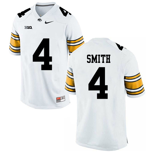 Tevaun Smith Iowa Hawkeyes Men's Jersey - #4 NCAA White Stitched Nike Authentic