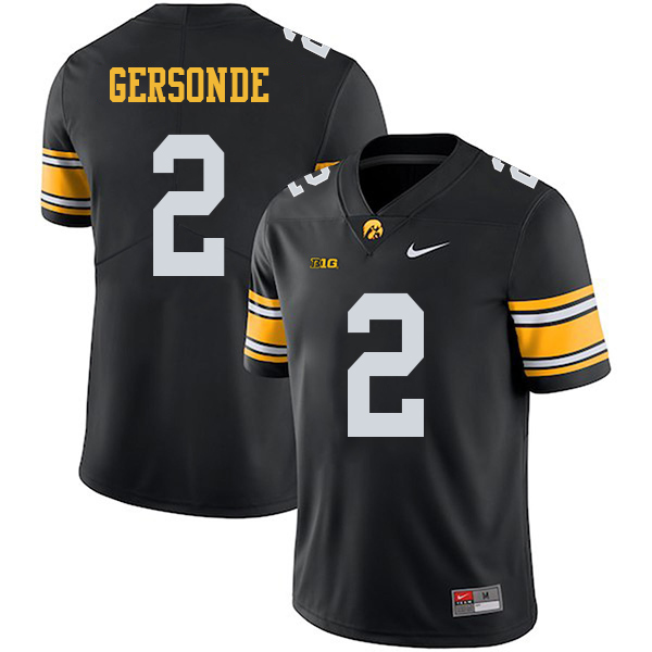 Ryan Gersonde Iowa Hawkeyes Men's Jersey - #2 NCAA Black Stitched Nike Authentic