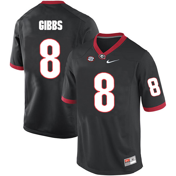 Deangelo Gibbs Georgia Bulldogs Men's Jersey - #8 NCAA Black Limited Home