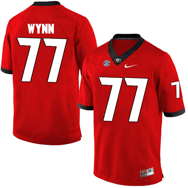 Isaiah Wynn Georgia Bulldogs Men's Jersey - #77 NCAA Red Limited Home
