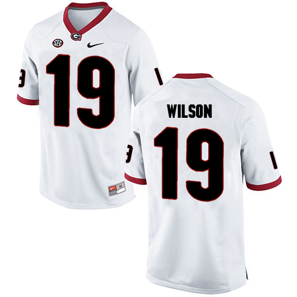 Jarvis Wilson Georgia Bulldogs Men's Jersey - #19 NCAA White Limited Away