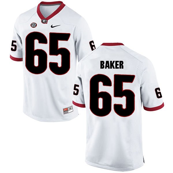 Kendall Baker Georgia Bulldogs Men's Jersey - #65 NCAA White Limited Away