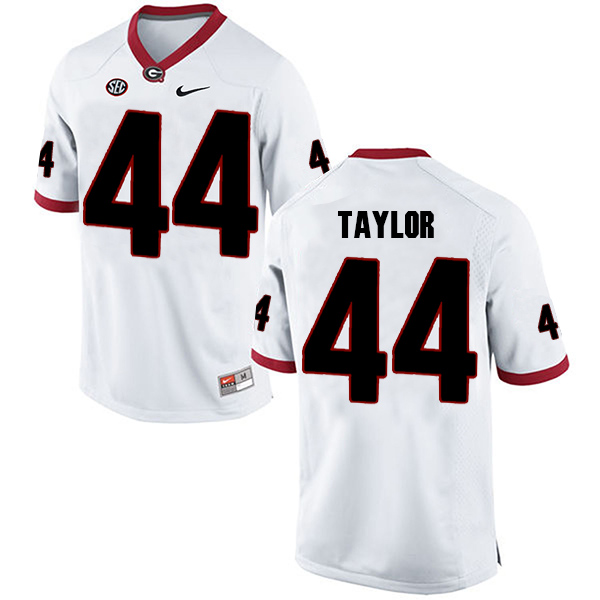 Juwan Taylor Georgia Bulldogs Men's Jersey - #44 NCAA White Limited Away