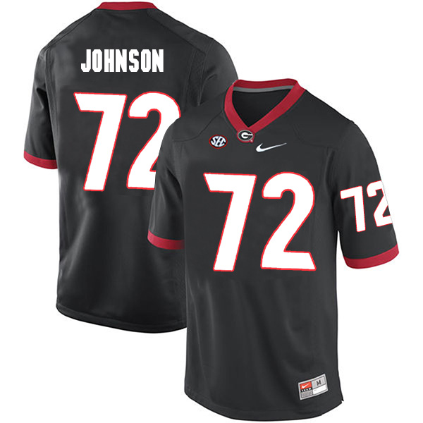 Netori Johnson Georgia Bulldogs Men's Jersey - #72 NCAA Black Limited Home