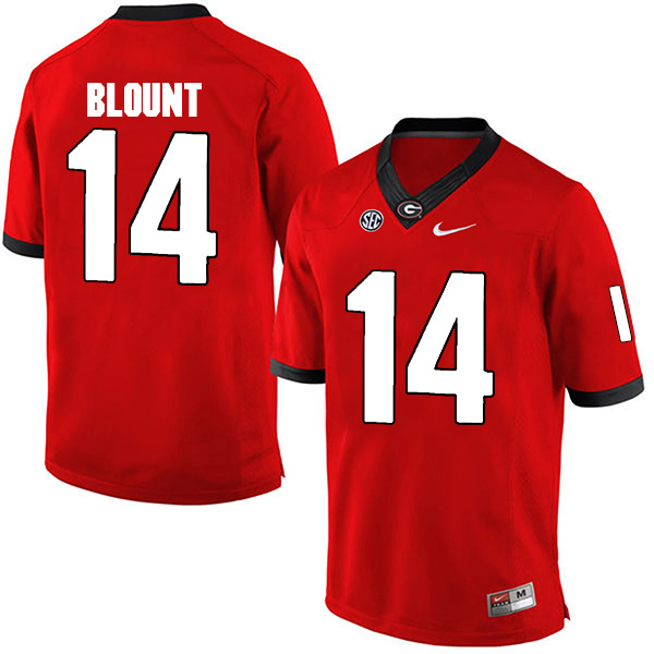 Trey Blount Georgia Bulldogs Men's Jersey - #14 NCAA Red Limited Home